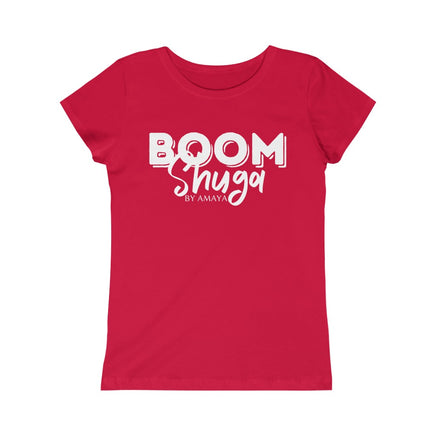 red boomshuga white logo tee shirt / t-shirt for kids