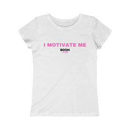white boomshuga motivational tee shirt for kids i motivate me