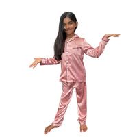 
              boomshuga satin pajamas for kids in blush pink
            