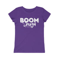 
              purple rush boomshuga white logo tee shirt / t-shirt for kids
            