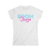 
              boomshuga logo tee shirt for adults women white
            