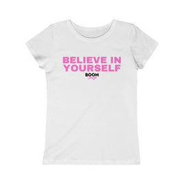 white boomshuga motivational tee shirt for kids believe in yourself