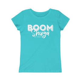 tahiti blue boomshuga white logo tee shirt / t-shirt for kids